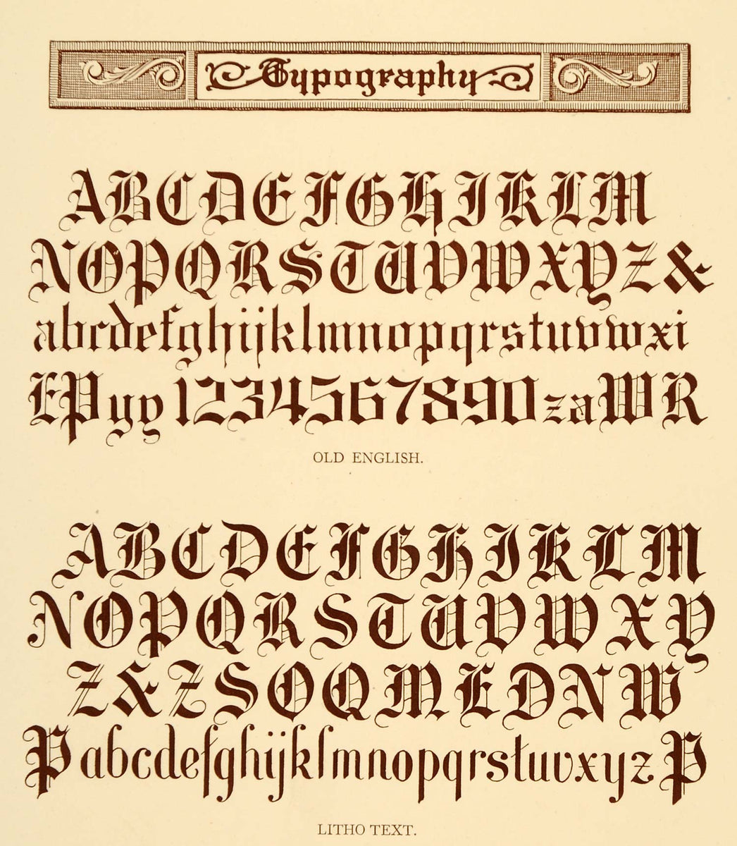 Old English Fonts Alphabet