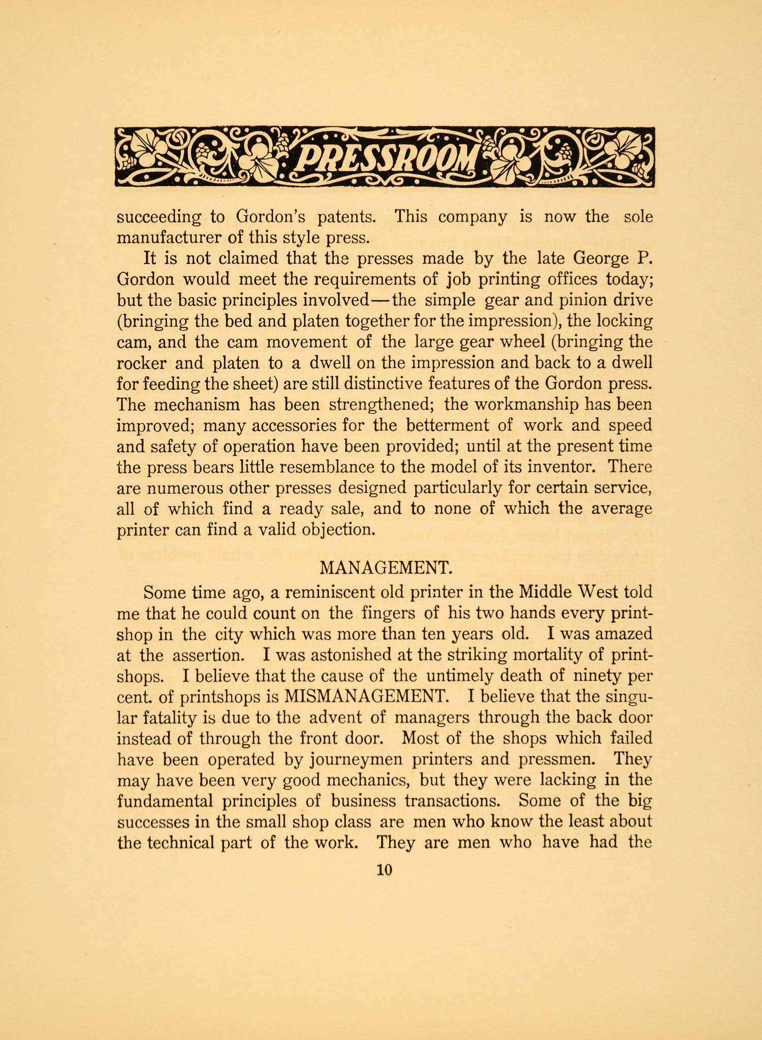 1913 Article Gordon Press Plants Printing Julian Wetzel - ORIGINAL GAC1