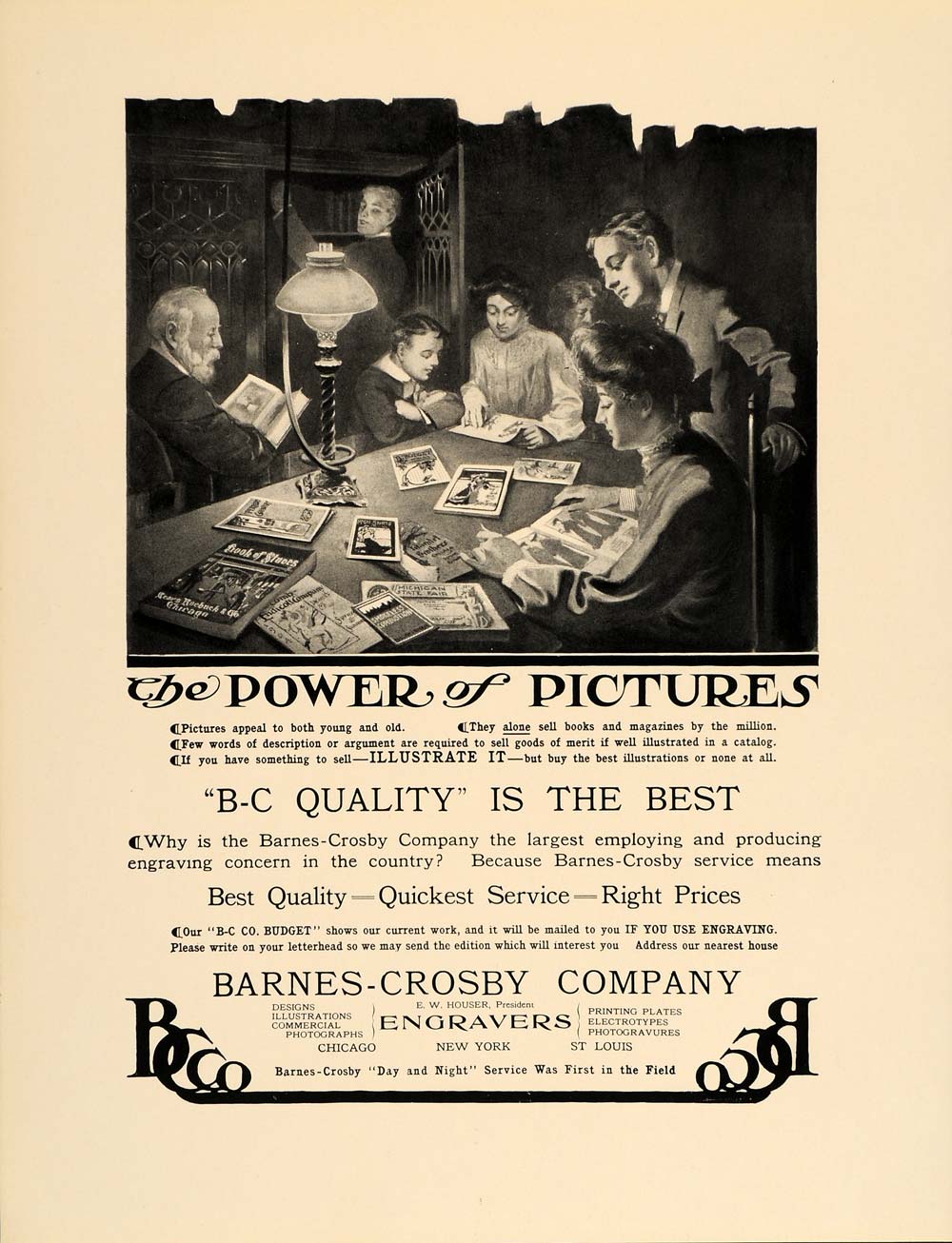 1907 Print Ad Barnes-Crosby Company Engravers Pictures - ORIGINAL GAC2
