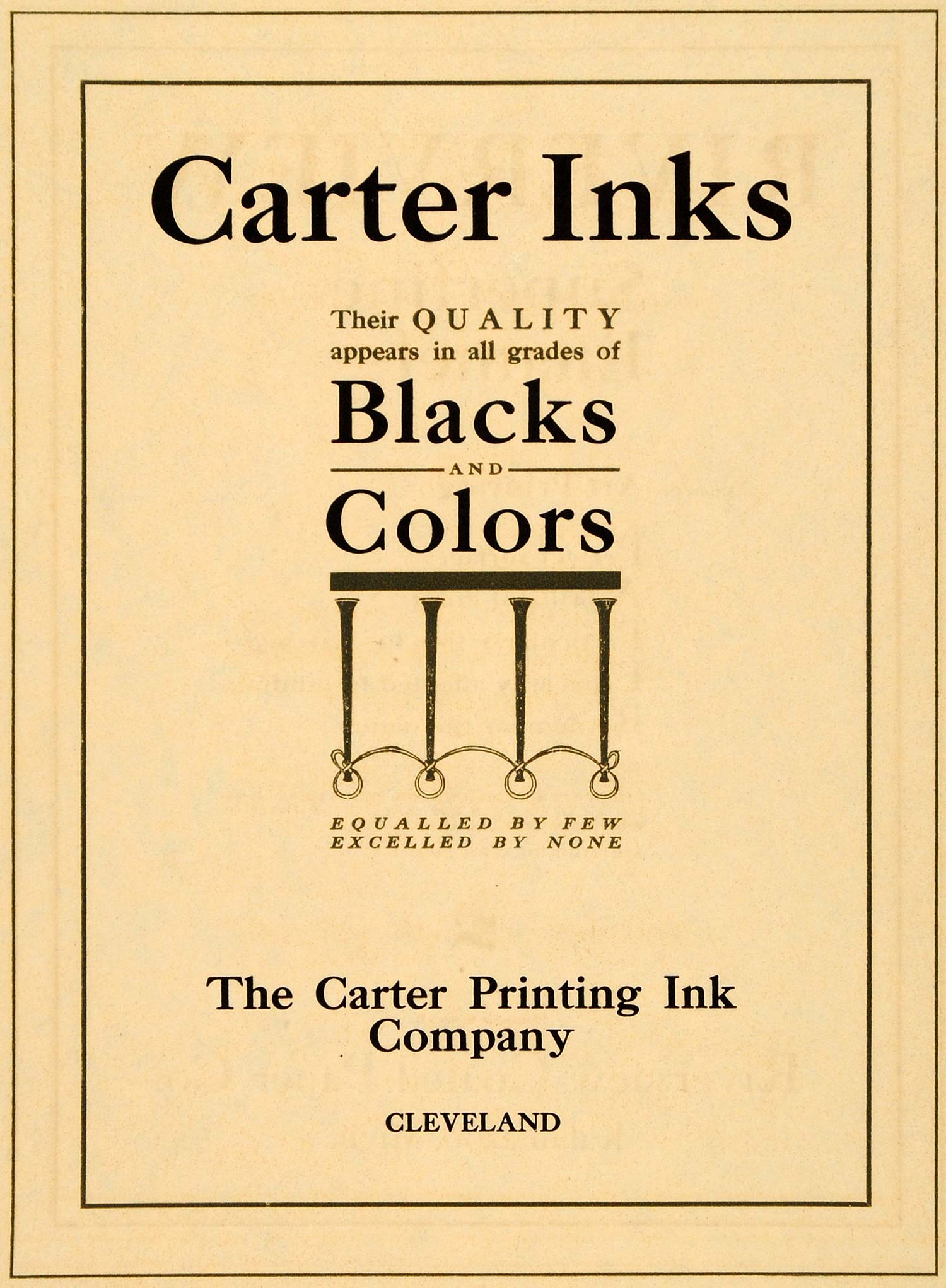 1908 Vintage Ad Carter Printing Ink Company Cleveland - ORIGINAL GAC3 ...