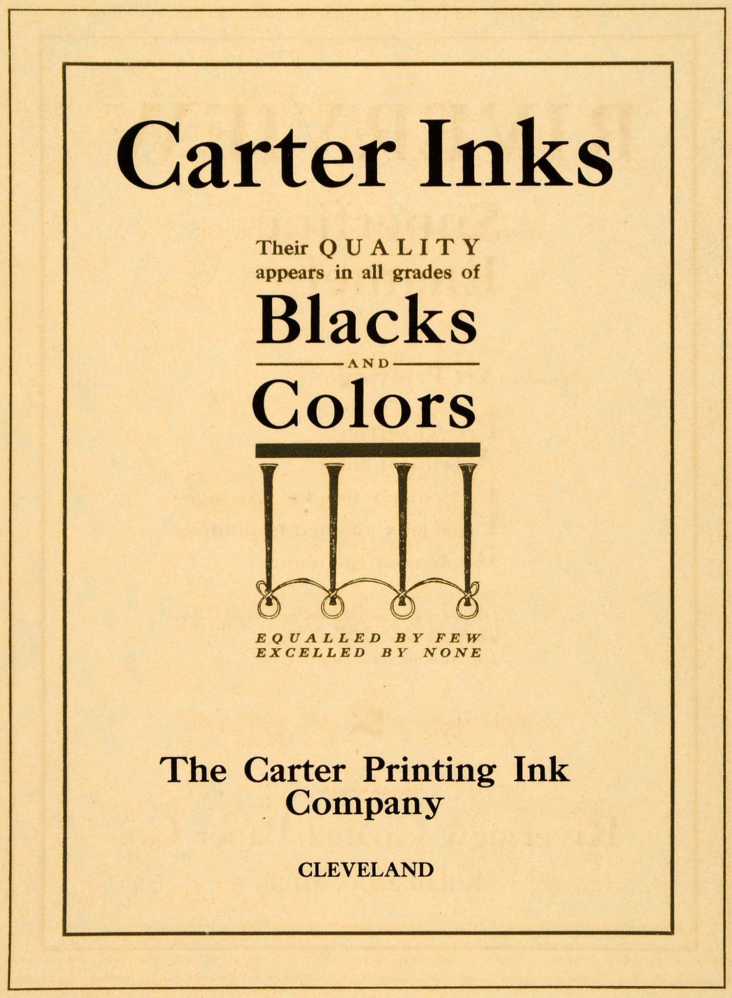 1908 Vintage Ad Carter Printing Ink Company Cleveland - ORIGINAL GAC3