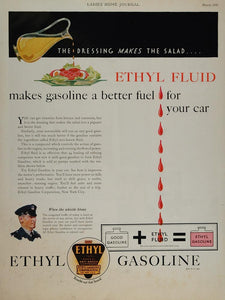 1931 Original Print Ad Ethyl Fluid Antiknock Gasoline - ORIGINAL GAS1