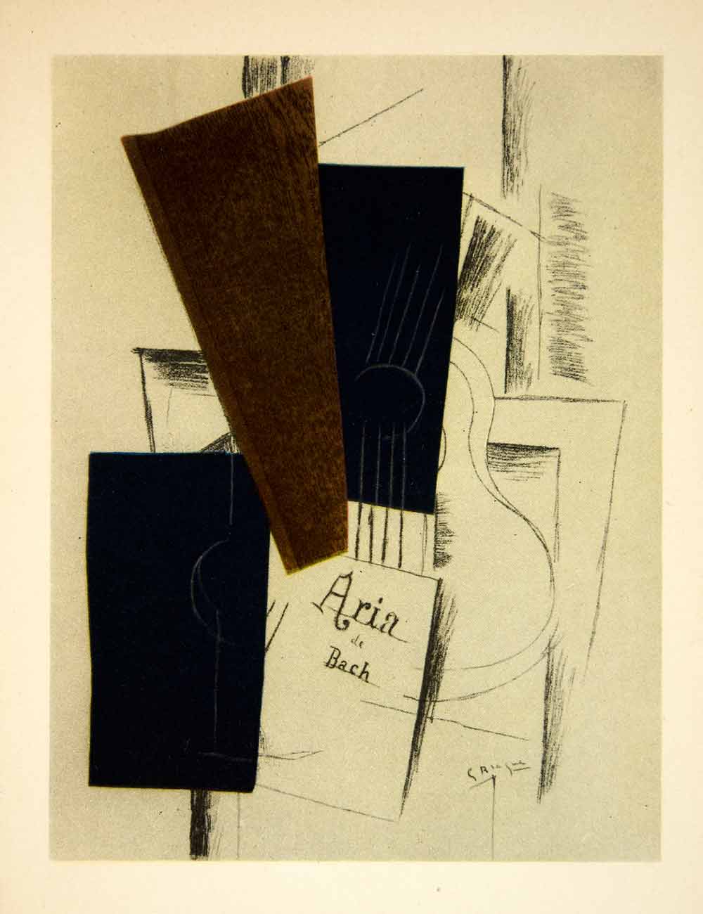 1949 Photolithograph Georges Braque Art Papier Colle Collage