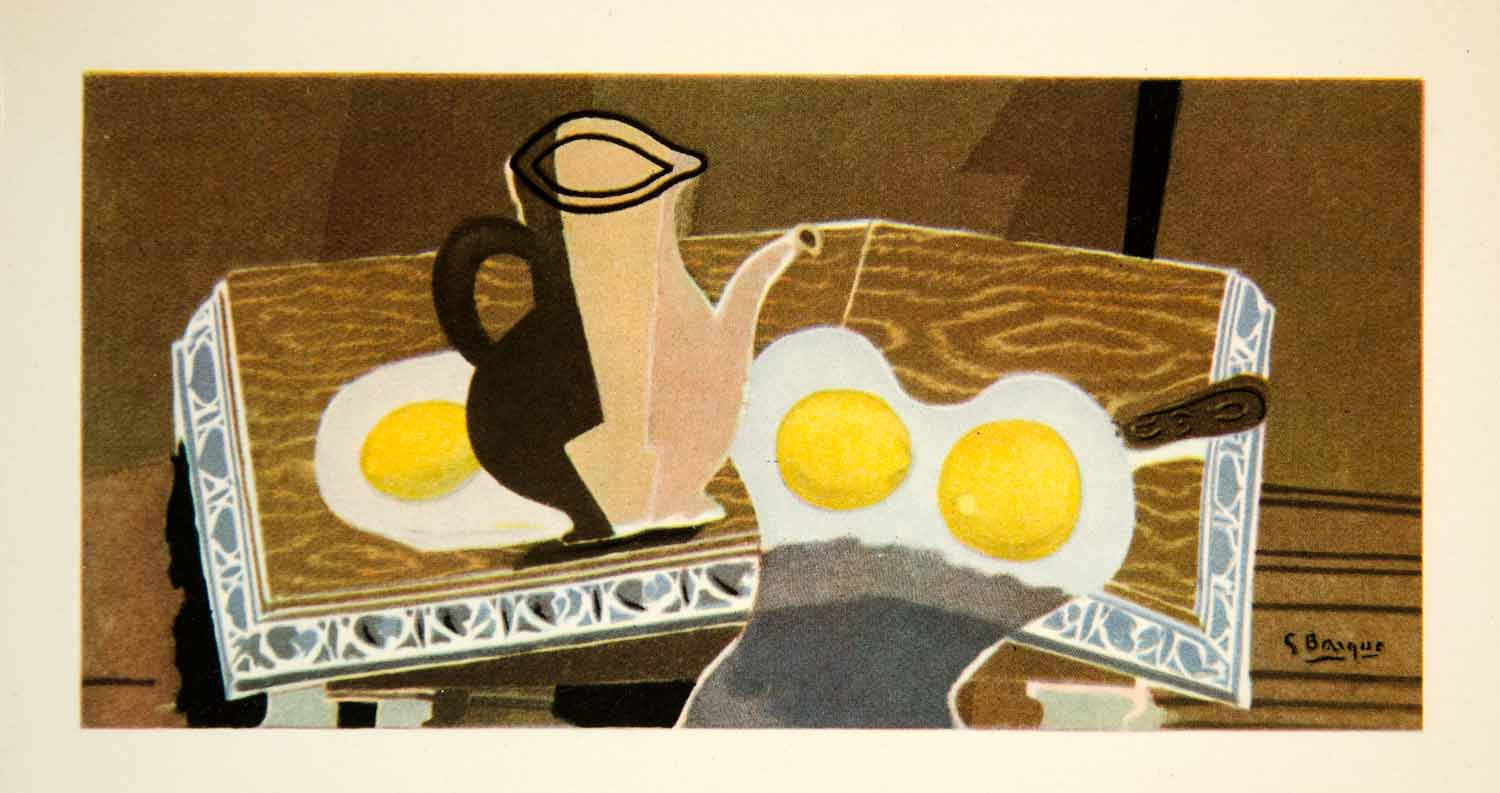 1949 Photolithograph Georges Braque Trois Citrons Three Lemons Still Life GBL1 - Period Paper
