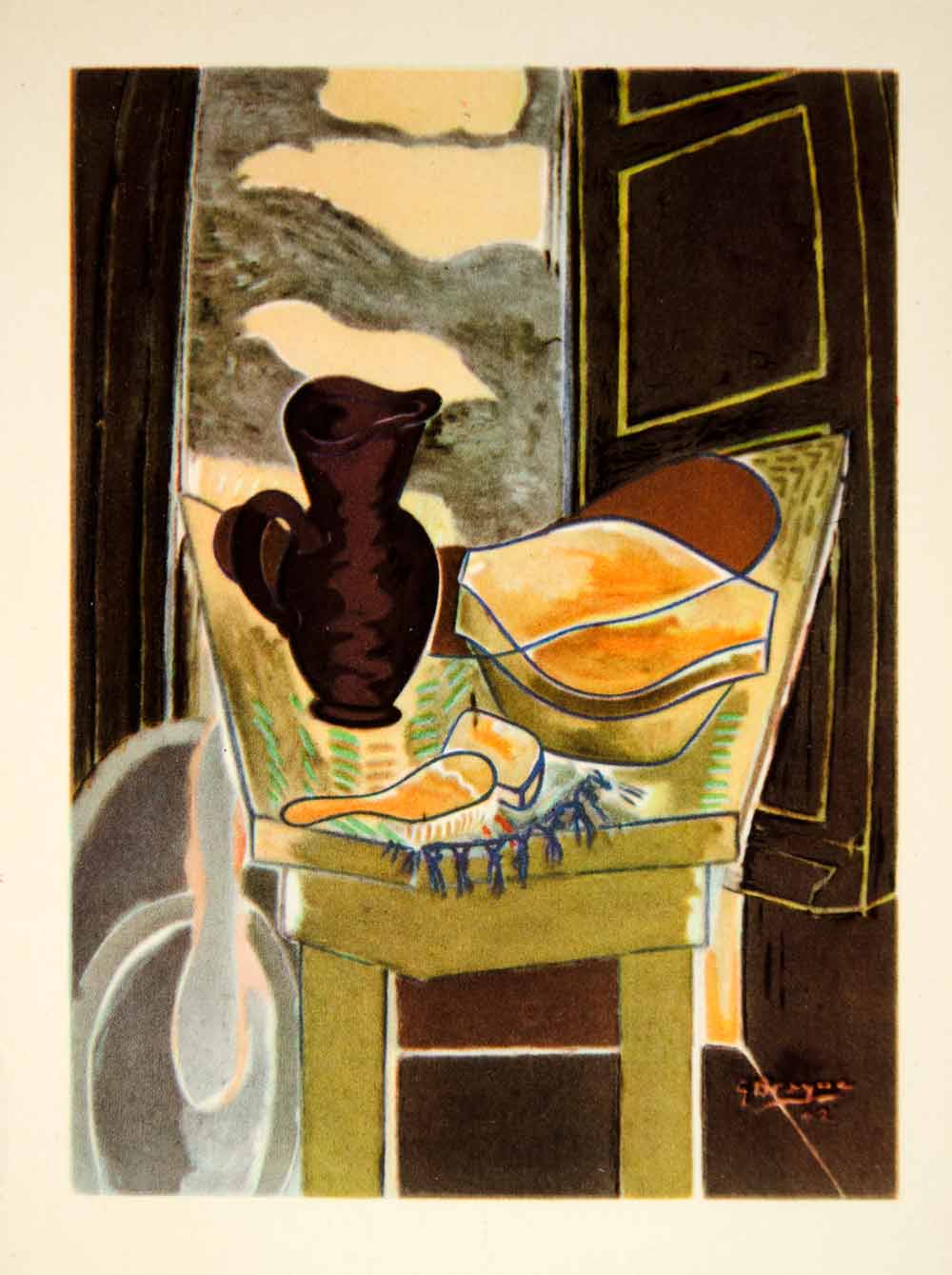 1949 Photolithograph Georges Braque Art Table de Toilette Vanity Abstract GBL1