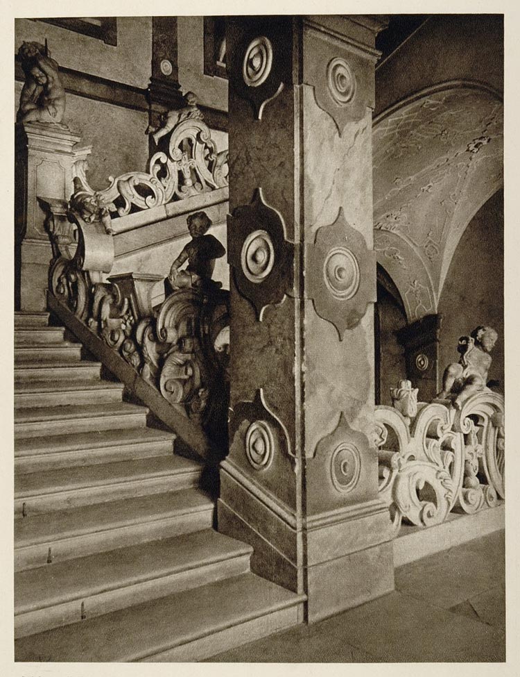 1928 Staircase Stairs Mirabell Castle Salzburg Austria - ORIGINAL GER1