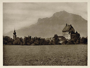 1928 Goldenstein Castle Untersberg Mountain Austria - ORIGINAL PHOTOGRAVURE GER1