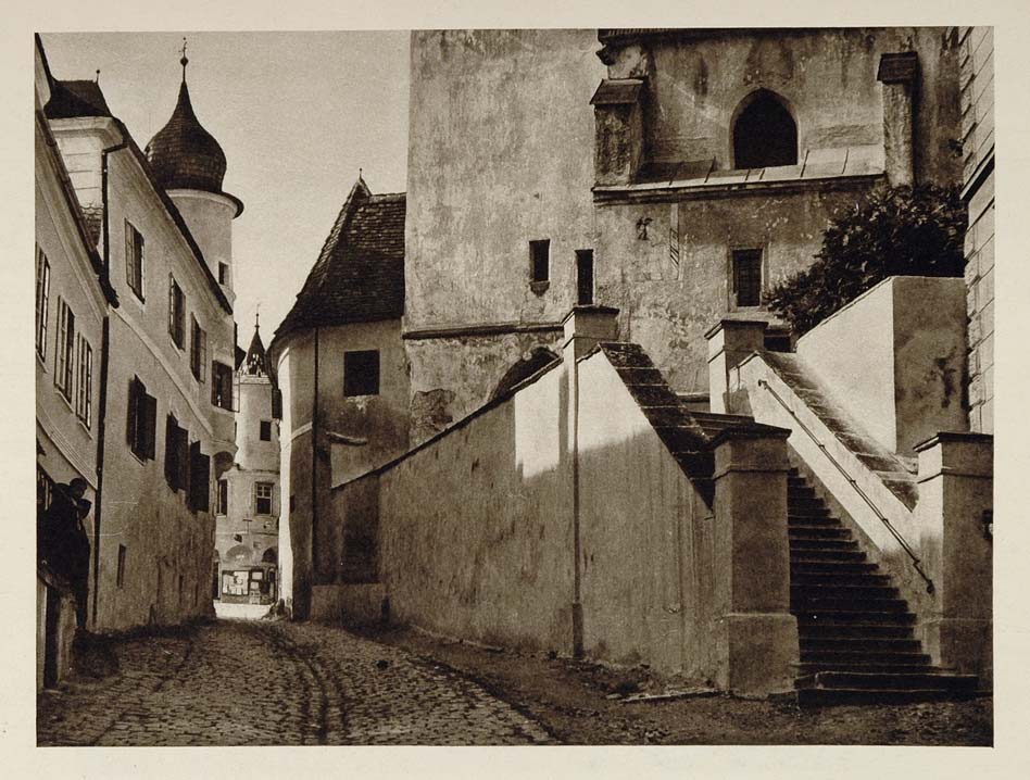 1928 Street Grein Austria Photogravure Kurt Hielscher - ORIGINAL GER1