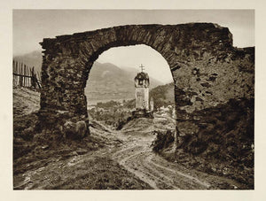 1928 Rotes Tor Gate Ruins Spitz Austria Photogravure - ORIGINAL GER1