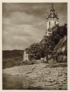 1928 Abbey Church Durnstein Wachau Austria Danube River - ORIGINAL GER1