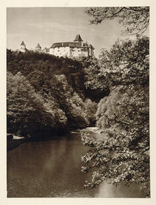 1928 Rosenburg Castle Kamp River Austria Photogravure - ORIGINAL GER1