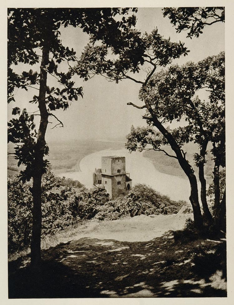 1928 Burg Greifenstein Castle Danube River Austria - ORIGINAL PHOTOGRAVURE GER1