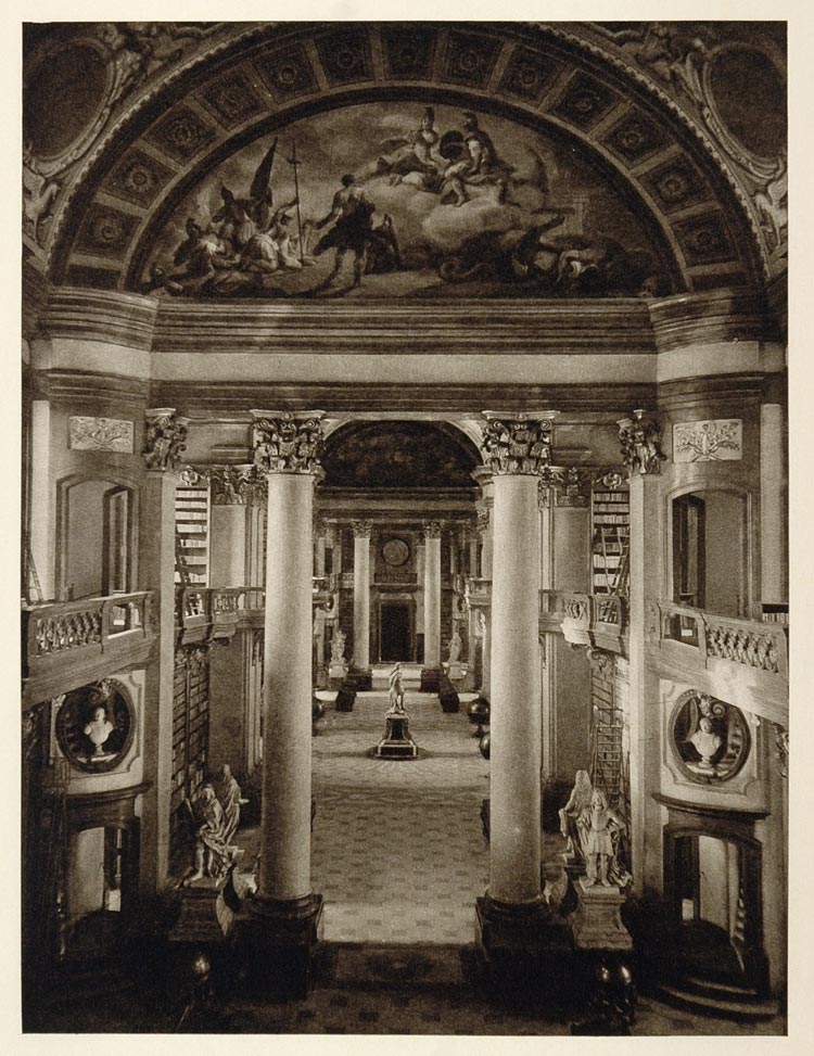 1928 Prunksaal Great Hall National Library Vienna Wien - ORIGINAL GER1