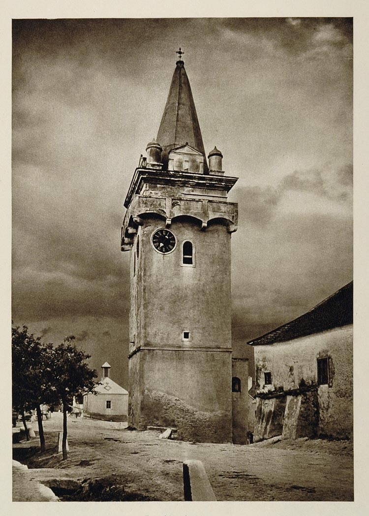 1928 Watch Tower Clock Wachtturm Breitenbrunn Austria - ORIGINAL GER1