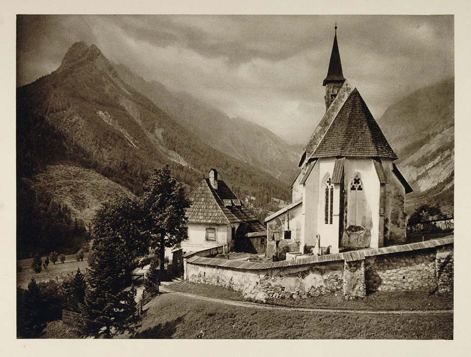 1928 Village Church Seewiesen Austria Mountain Valley - ORIGINAL GER1