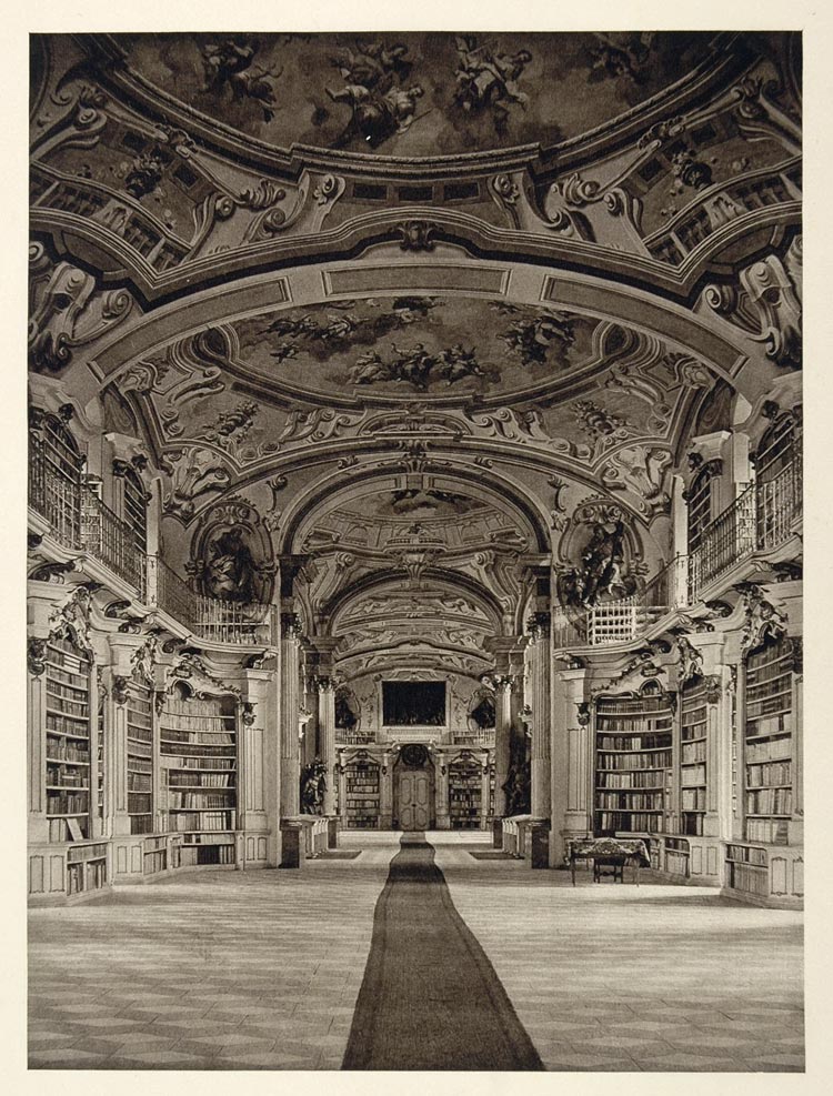 1928 Stift Admont Austria Library Hall Stiftsbibliothek - ORIGINAL GER1