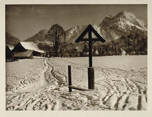 1928 Admont Styria Austria Mountains Town Winter Snow - ORIGINAL GER1