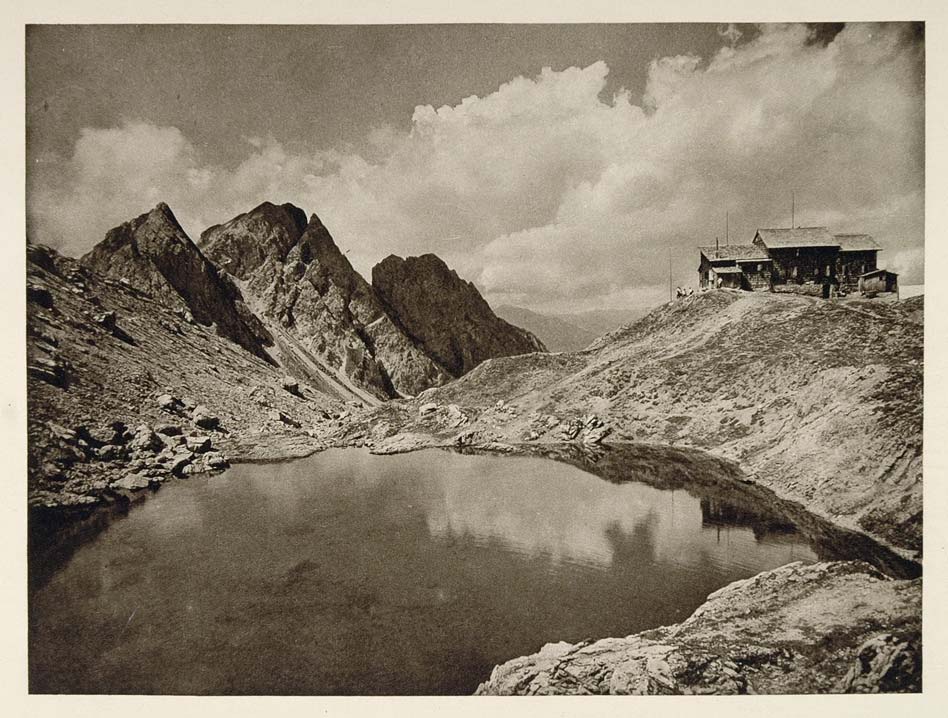 1928 Lienz Dolomites Lake Laserz Karlsbader Hut Austria - ORIGINAL GER1