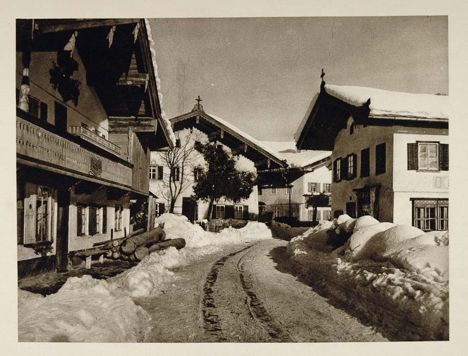 1928 Houses St. Johann Tyrol Austria Austrian Alps Snow - ORIGINAL GER1