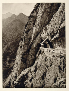 1928 Flexenstrasse Mountain Pass Tunnel Road Austria - ORIGINAL GER1