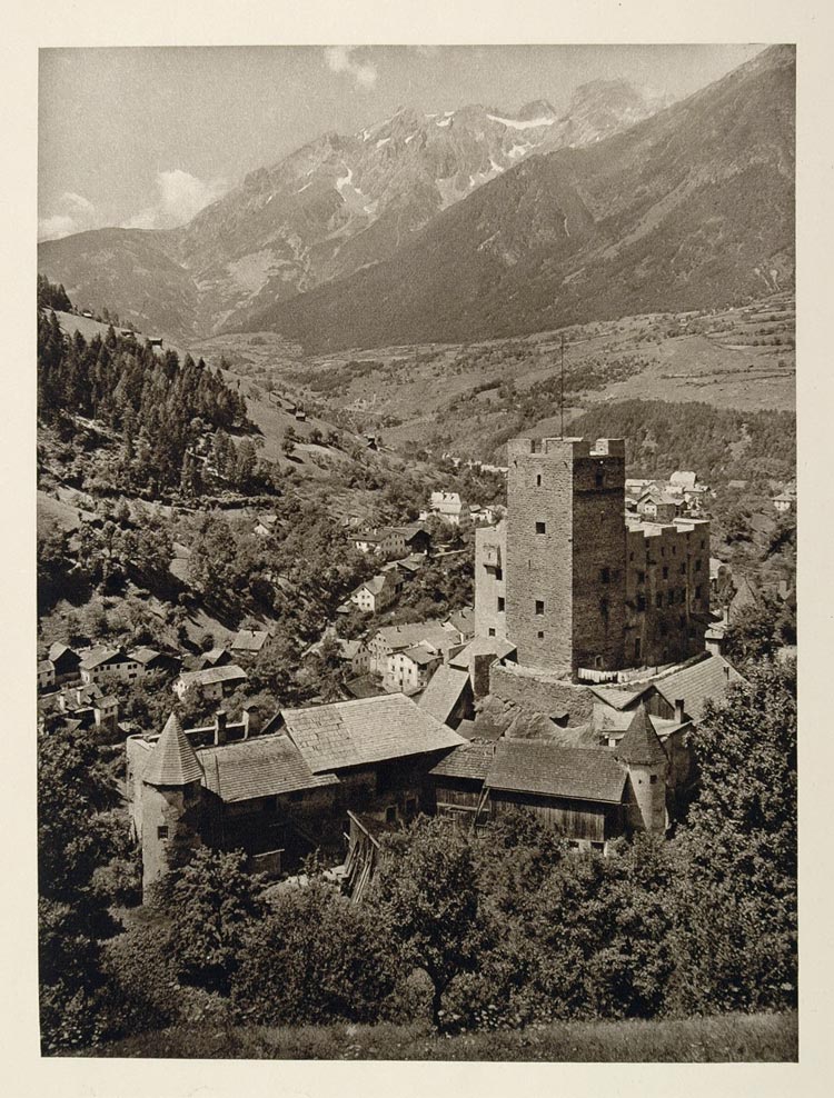 1928 Landeck Austria Austrian City Tyrol Photogravure - ORIGINAL GER1