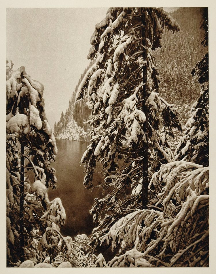 1925 Konigssee Lake Winter Snow Berchtesgaden Bavaria - ORIGINAL GER2