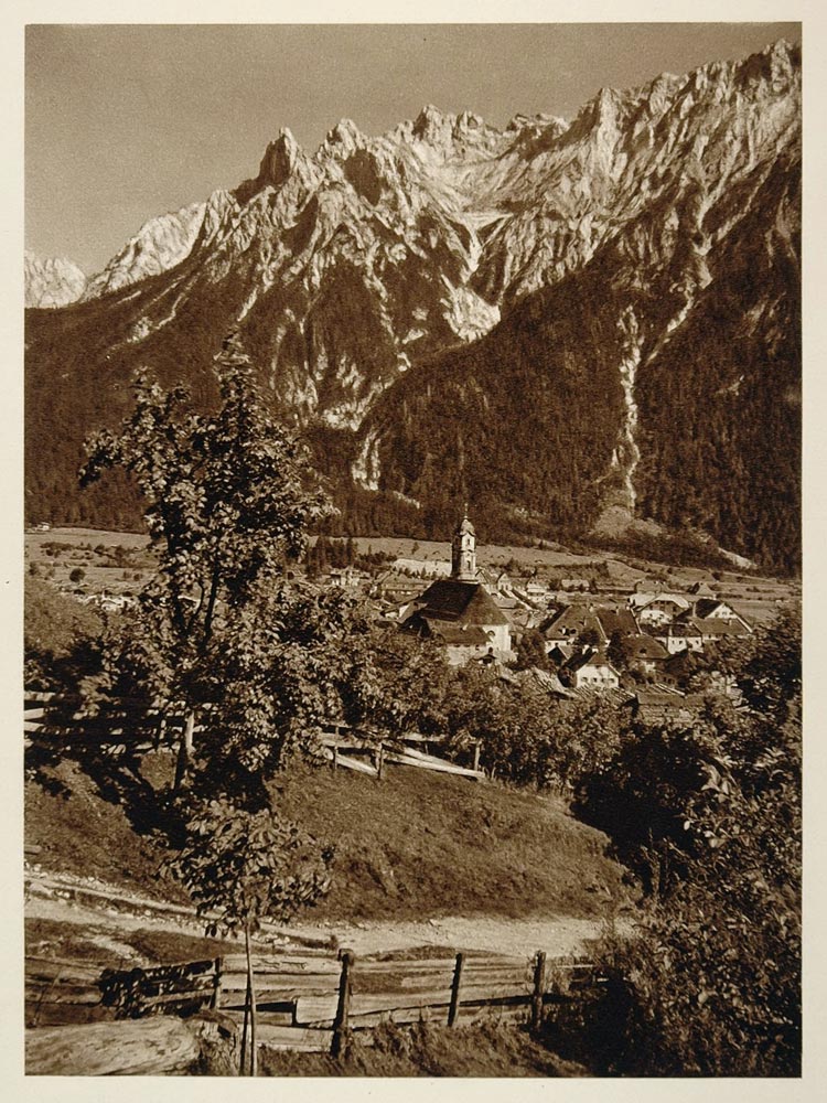 1925 Mittenwald Karwendel Mountains Alps Town Germany - ORIGINAL GER2