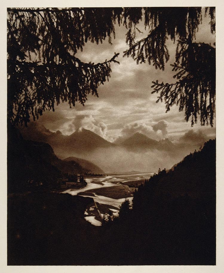 1925 Thunderstorm Storm Clouds Lech Valley Germany NICE - ORIGINAL GER2
