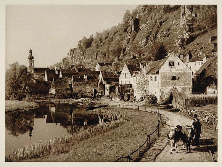 1925 Kallmunz Rural Village Oxen Germany Kurt Hielscher - ORIGINAL GER2