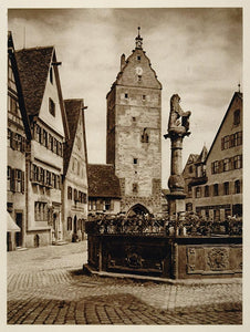 1925 Wornitztor City Gate Dinkelsbuhl Bavaria Germany - ORIGINAL GER2