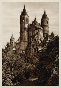 1925 Worms Cathedral Wormser Dom Romanesque Germany - ORIGINAL PHOTOGRAVURE GER2
