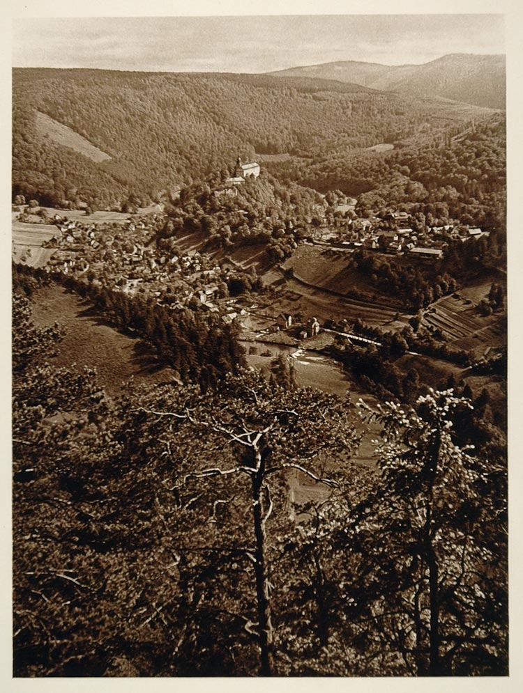1925 Panorama View Schwarzburg Germany Kurt Hielscher - ORIGINAL GER2