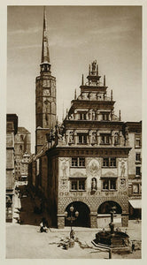 1925 Rathausturm Kammerei Neisse Germany Kurt Hielscher - ORIGINAL GER2