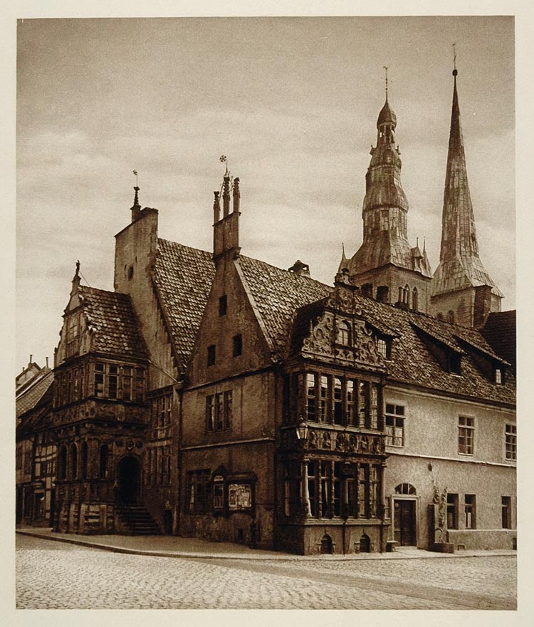 1925 Rathaus Town Hall Lemgo Germany Architecture - ORIGINAL PHOTOGRAVURE GER2