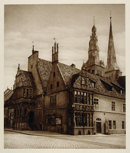1925 Rathaus Town Hall Lemgo Germany Architecture - ORIGINAL PHOTOGRAVURE GER2