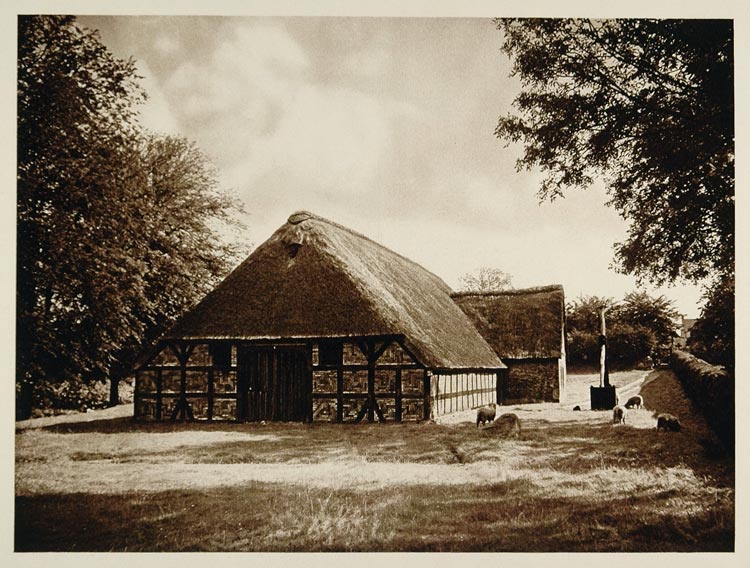 1925 Ostenfelder Bauernhaus Farmhouse Husem Germany - ORIGINAL PHOTOGRAVURE GER2