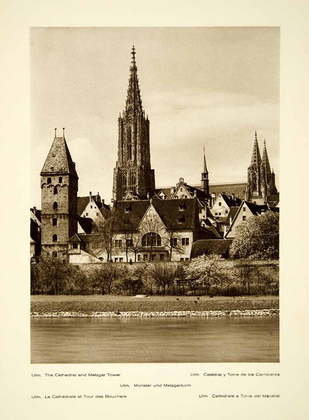 1925 Photogravure Cathedral Metzger Tower Munster Metzgerturm Germany GER2