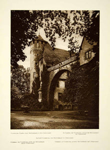 1925 Photogravure Furstenau Castle Michelstadt Odenwald Germany Archway GER2