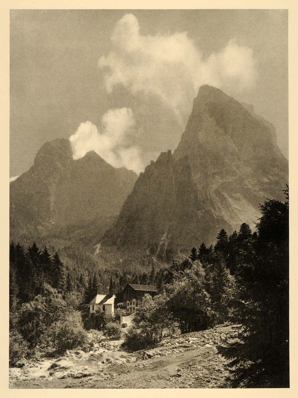 1934 Kaisertal Valley Hinterbarenbad Tyrol Austria - ORIGINAL PHOTOGRAVURE GER4