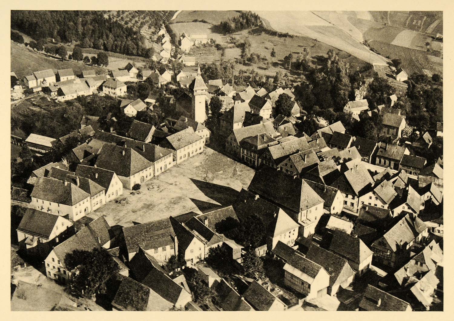1934 Hollfeld Bayreuth Bavaria Germany Gangolfsturm - ORIGINAL PHOTOGRAVURE GER4