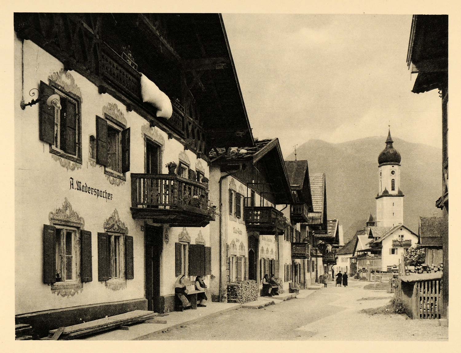 1934 Garmisch Partenkirchen Zugspitze Mountain Church - ORIGINAL GER4