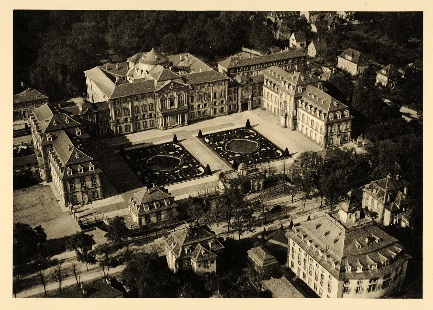 1934 Bruchsal Castle Germany Balthasar Neumann Rococo - ORIGINAL GER4