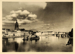 1934 Frankfurt Main River Germany Bartholomew Church - ORIGINAL GER4