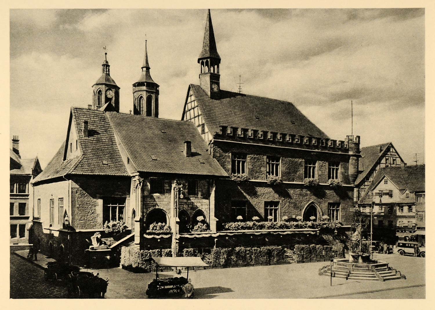 1934 Gottingen Town Hall Rathaus Germany Deutschland - ORIGINAL GER4