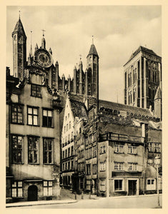 1934 Gdansk Old House St. Mary's Church Poland Polska - ORIGINAL GER4