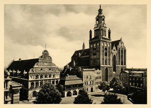 1934 Stargard Szczecinski Cathedral Poland Town Hall - ORIGINAL GER4