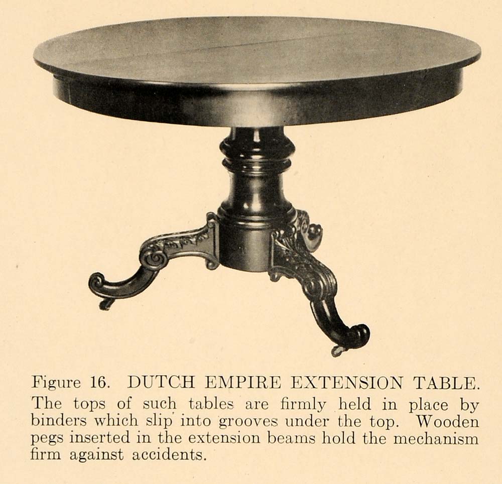 1918 Ad Antique Extension Table Dutch Empire Wooden Peg - ORIGINAL GF1