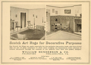 1918 Ad Scotch Art Rugs Home Decor William Henderson - ORIGINAL ADVERTISING GF1