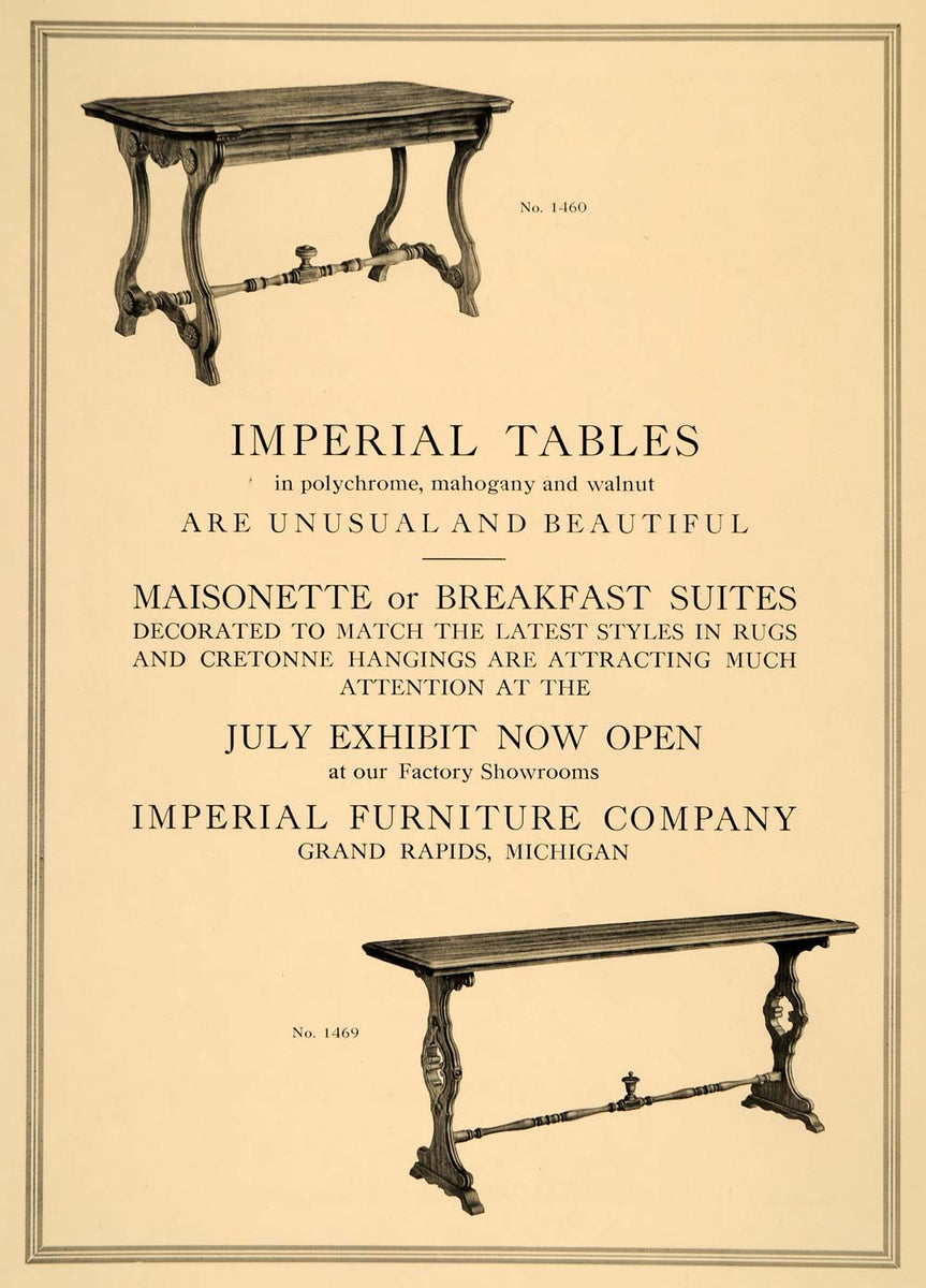 1918 Ad Imperial Tables Maisonette Furniture Breakfast - ORIGINAL GF1 ...