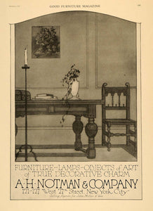 1920 Ad A H Notman Furniture Lamps John Miller New York - ORIGINAL GF1